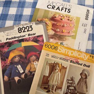 THREE CRAFT SEWING PATTERNS